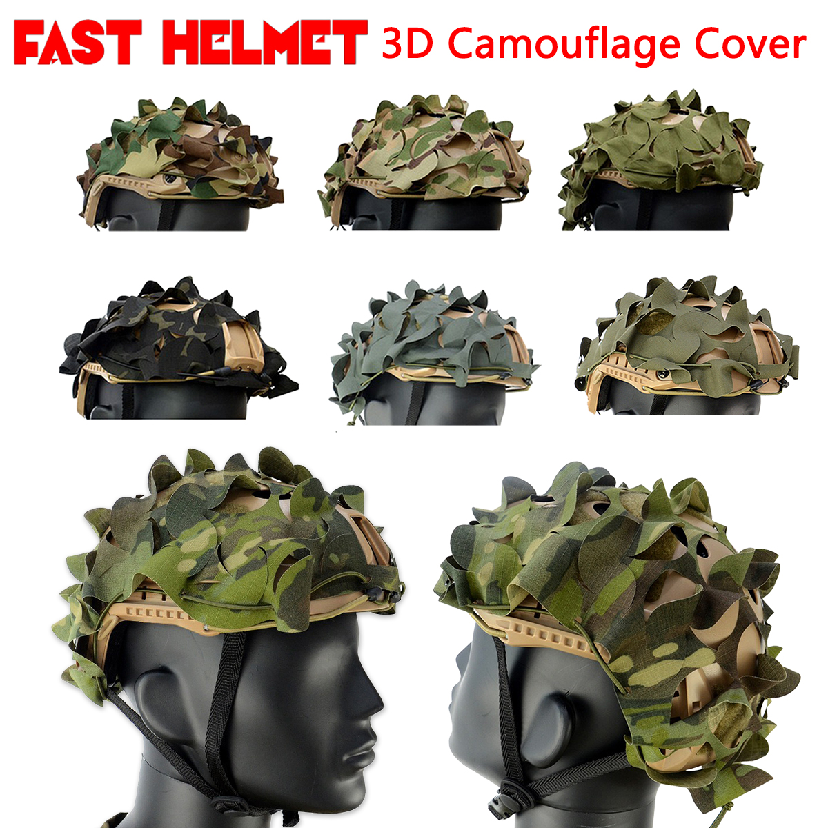 3D Printing Laser Cutting - Tactical FAST Helmet Cover 3D Camouflage