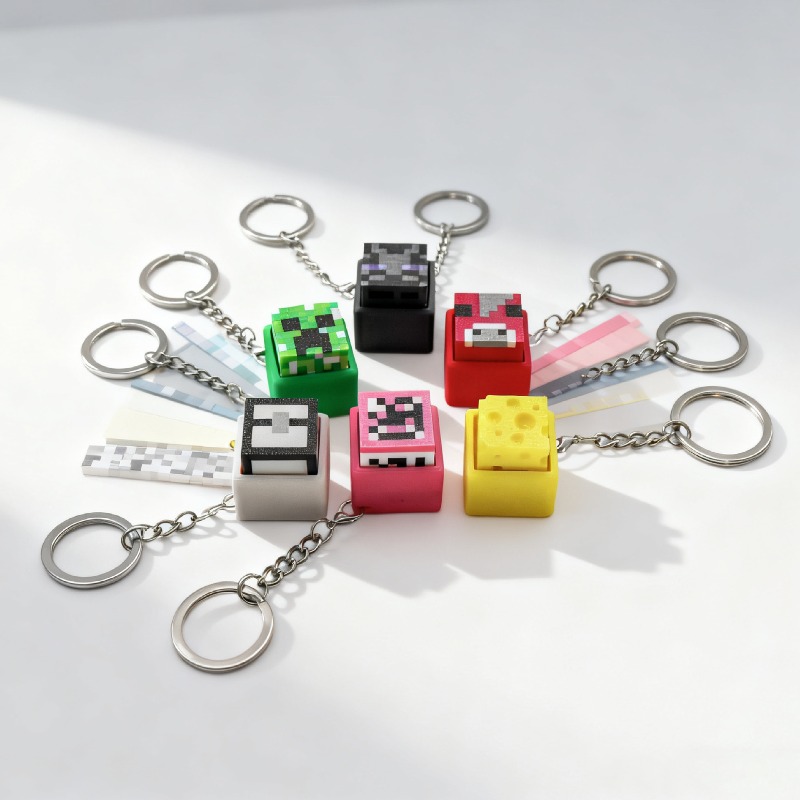 3D Printing Keychain - 6pcs Hot 3D Printed Minecrafts Themed