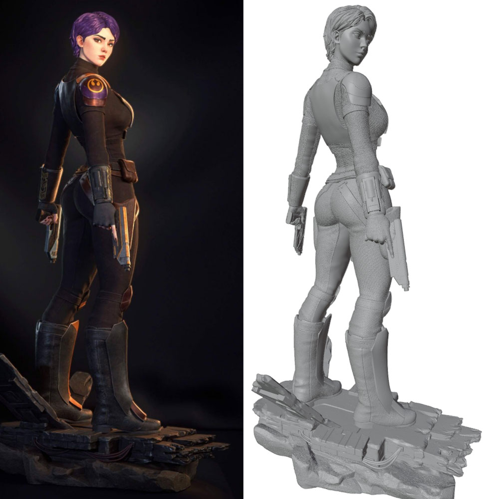 3D Printing For Dummies - 75MM100MM120MM150MM Female Warrior Resin Model Kits