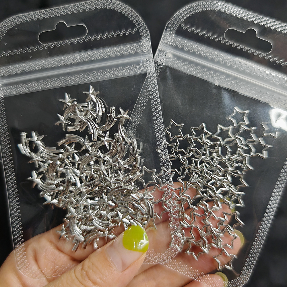 3D Printing Jewellery - 20pcs Silver Stars Nail Charms for