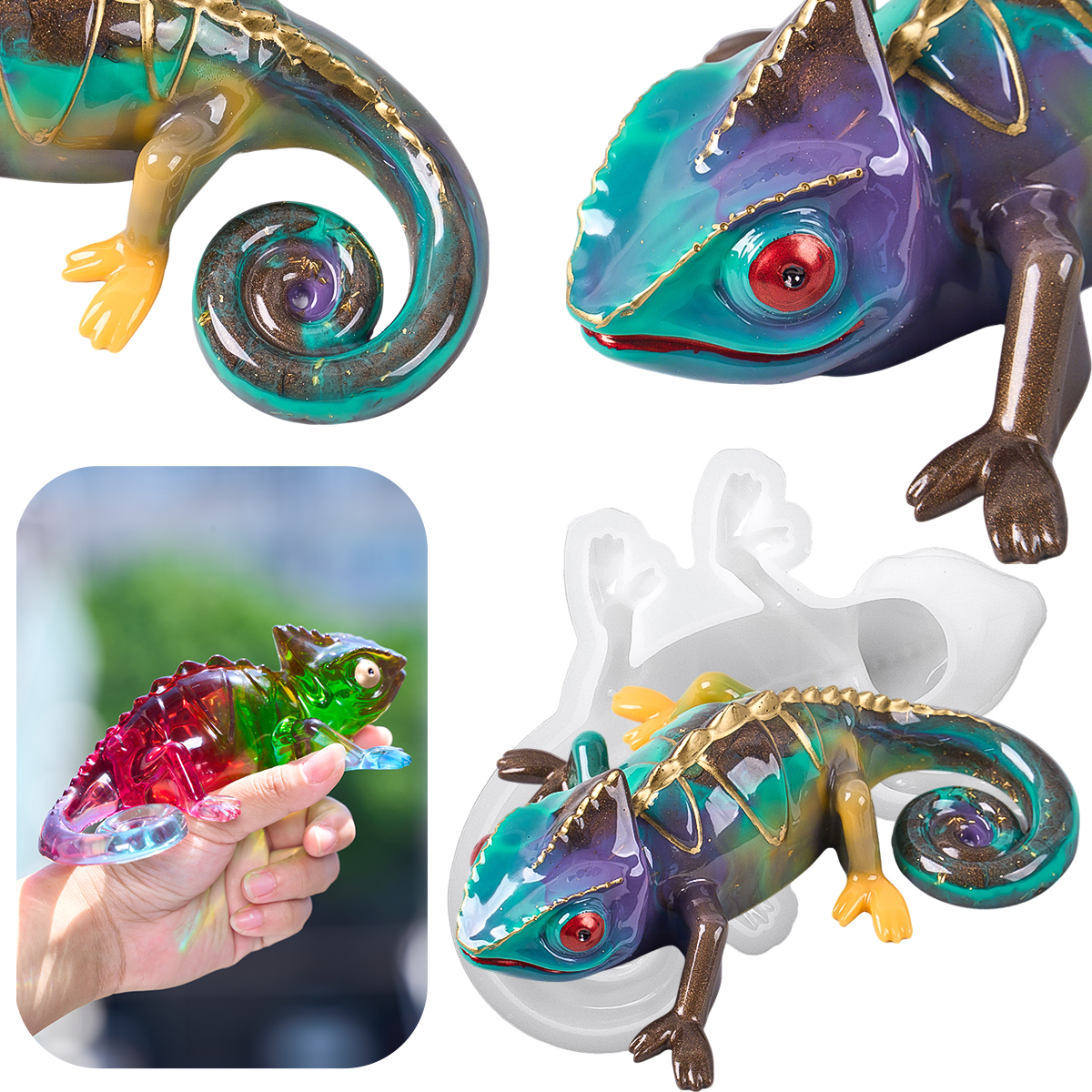 17cm 3D Chameleon Lizard Silic - 3D Printing Model Free recension och pris