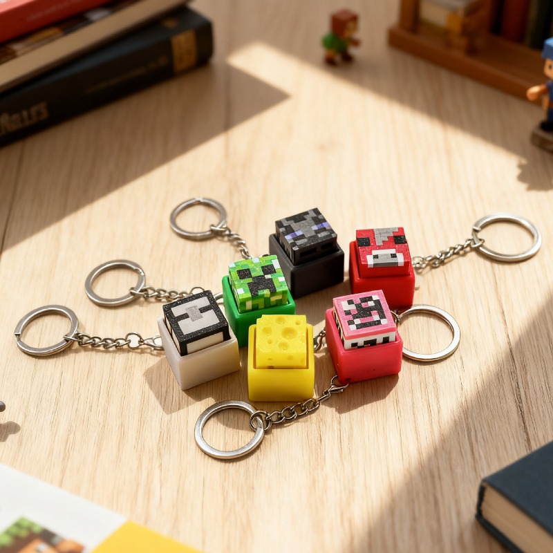 6pcs Hot 3D Printed Minecrafts - 3D Printing Keychain recension och pris