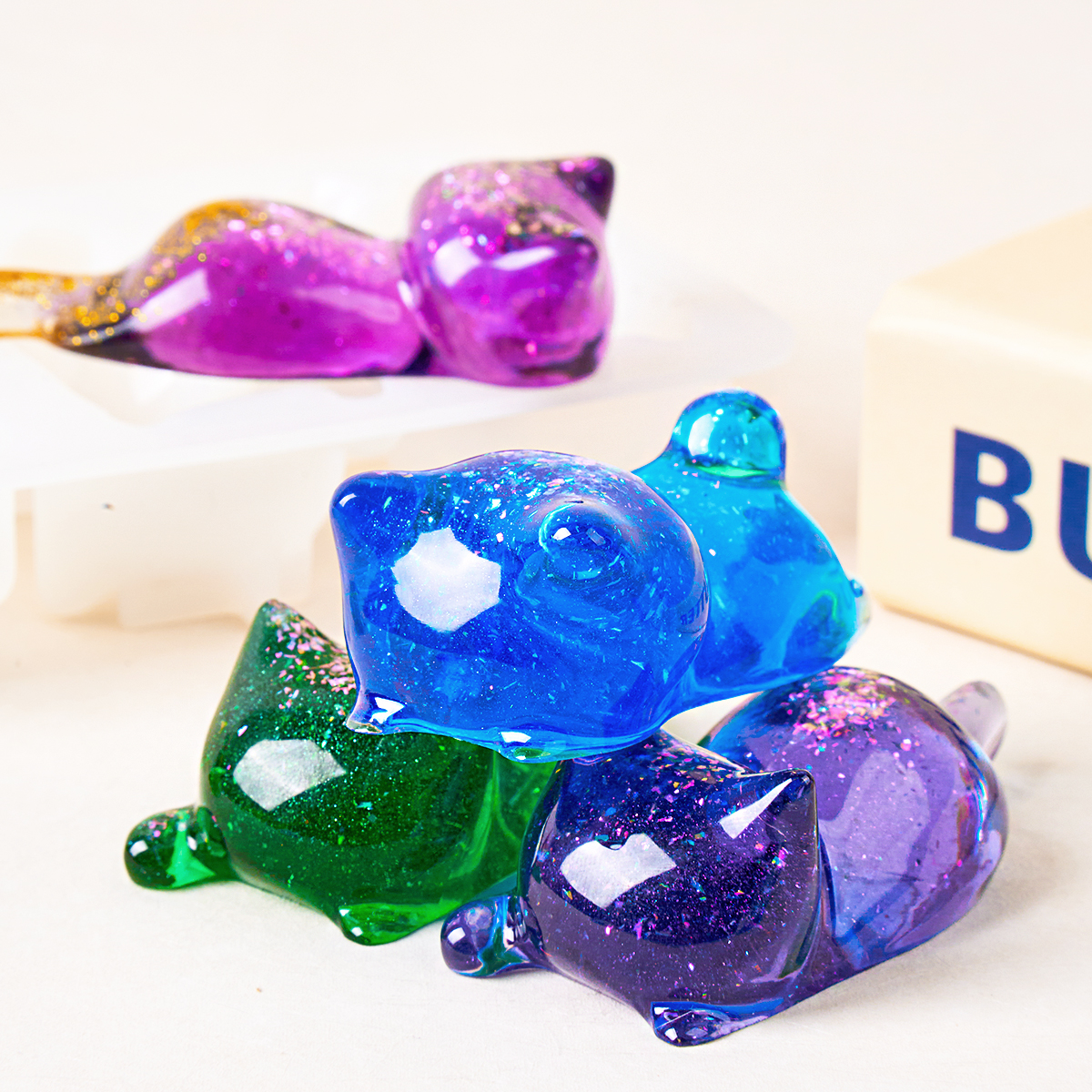 3D Cat Crystal Epoxy Resin Mol - 3D Printing Model Free recension och pris