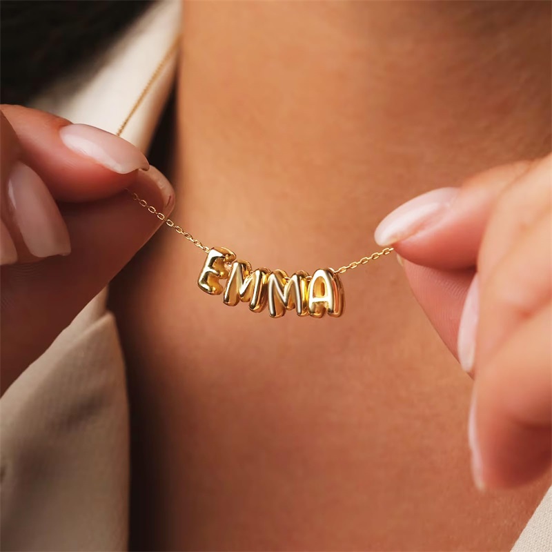 Bubble Letter Necklaces Custom - 3D Printing Jewellery recension och pris