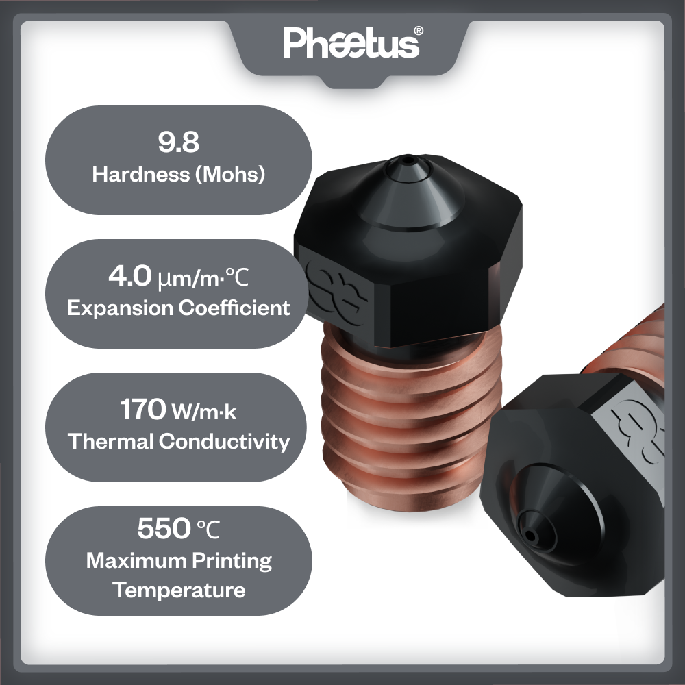 Phaetus Silicon Carbide V6 Noz - 3D Printing News recension och pris