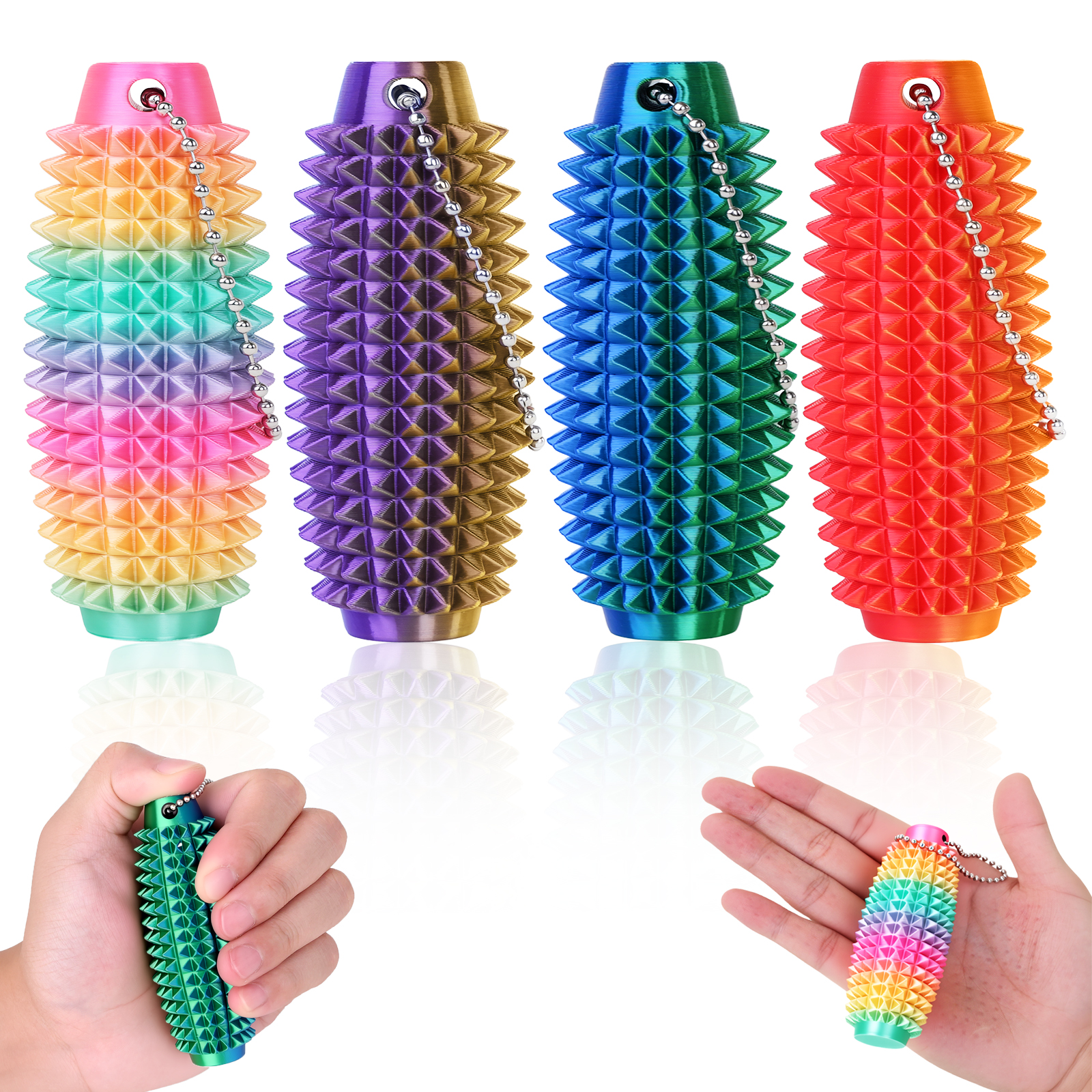 4pcs Mini 3D Printed Hard Spik - 3D Printing Keychain recension och pris