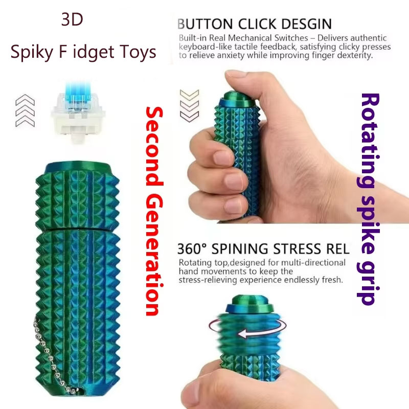 3D Printed Spiky Grippie Fidge - 3D Printing Keychain recension och pris