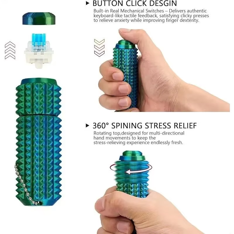 Funny 3D Printed Spiky Fidget  - 3D Printing Keychain recension och pris
