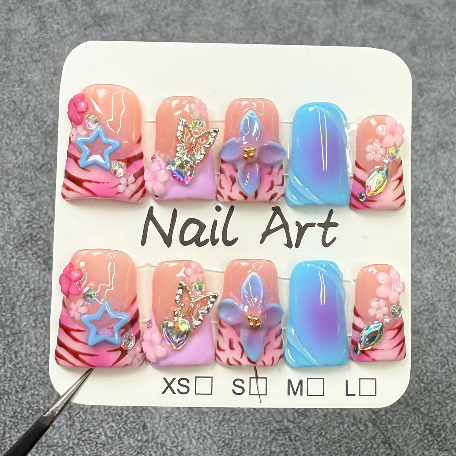 10pcs Handmade Fake Nails Duck - 3D Printing Ptc recension och pris