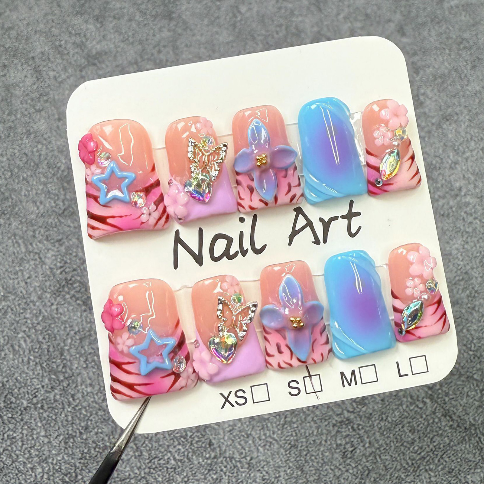 10pcs Handmade Fake Nails Duck - 3D Printing Ptc recension och pris