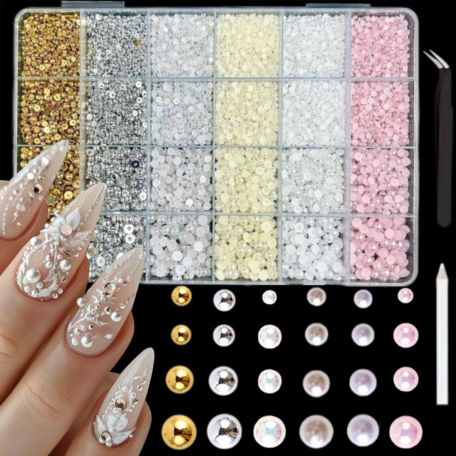 1Box 3800pcs 3D Flatback Pearl - 3D Printing Jewellery recension och pris