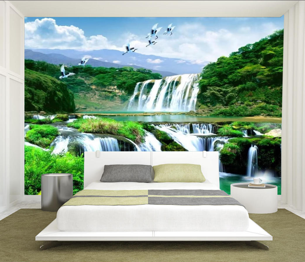 Custom Waterfall Mural 3D Self - 3D Printing Heat Resistant Material recension och pris