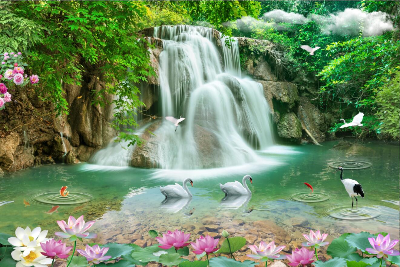 Custom Waterfall Mural 3D Self - 3D Printing Heat Resistant Material recension och pris