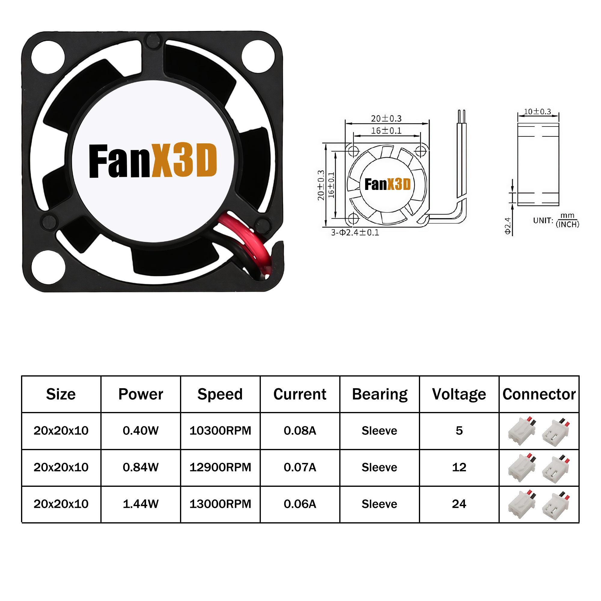 20x20x10MM 2010 DC 5V 12V 24V  - 3D Printing Machine recension och pris
