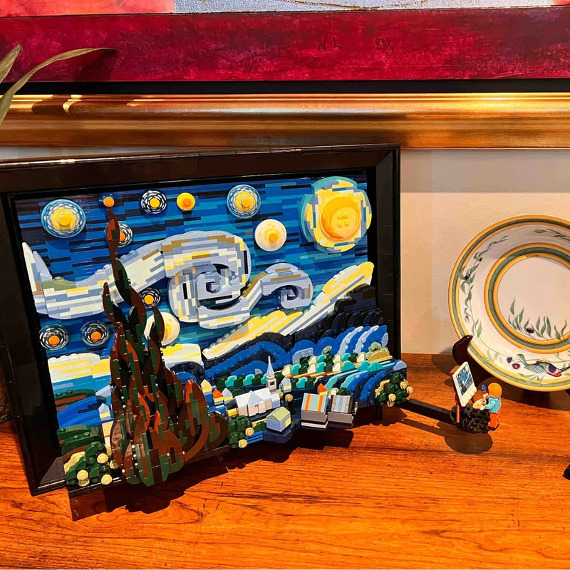 Van Gogh Starry Night 3D Build - 3D Printing Lego recension och pris