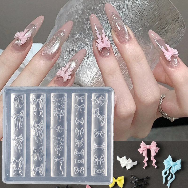 Elegant Bow Silicone Nail Art  - 3D Printing Ptc recension och pris