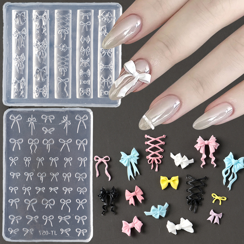 Elegant Bow Silicone Nail Art  - 3D Printing Ptc recension och pris