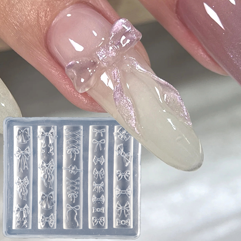 Elegant Bow Silicone Nail Art  - 3D Printing Ptc recension och pris