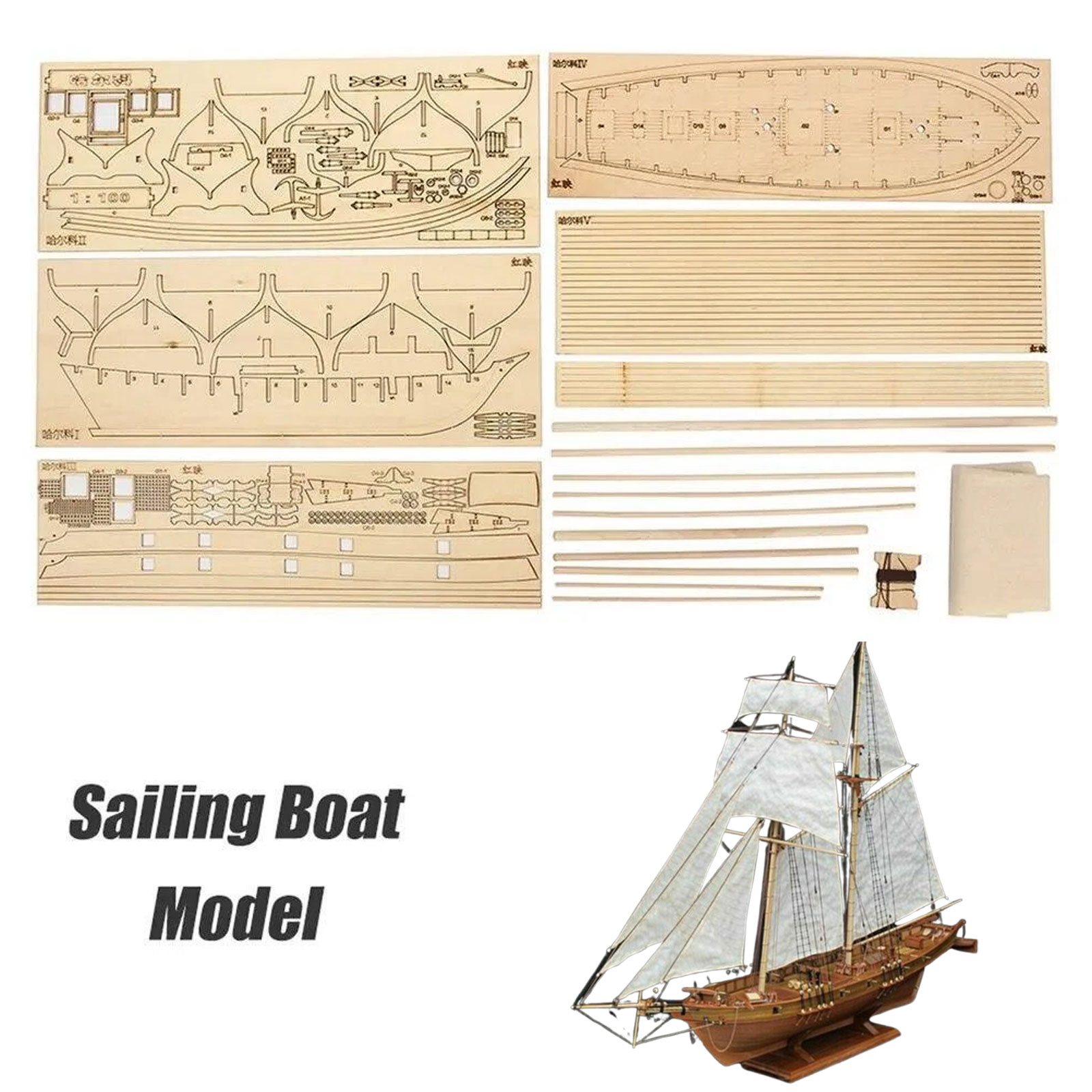 【Halcon Sailboat Wooden Model  - 3D Printing Lego recension och pris
