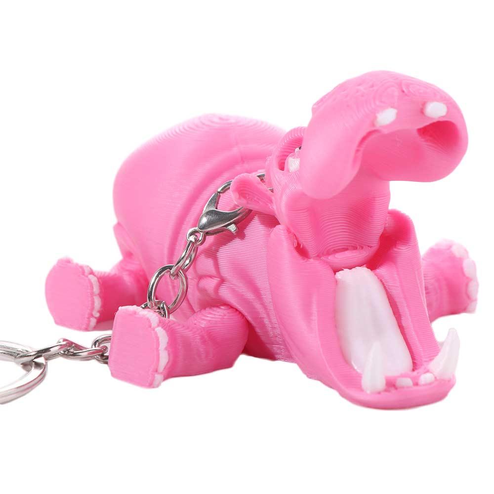 PLA Pink Hippopotamus Keychain - 3D Printing Keychain recension och pris