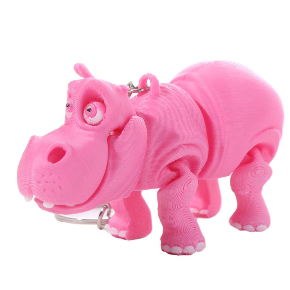PLA Pink Hippopotamus Keychain - 3D Printing Keychain recension och pris