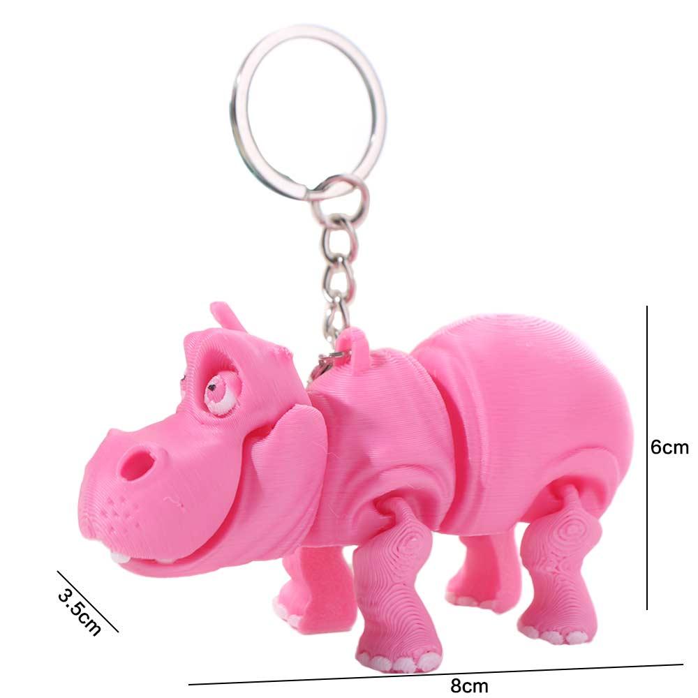 PLA Pink Hippopotamus Keychain - 3D Printing Keychain recension och pris