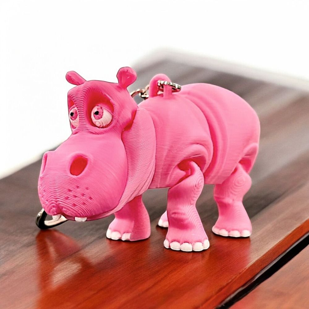 PLA Pink Hippopotamus Keychain - 3D Printing Keychain recension och pris